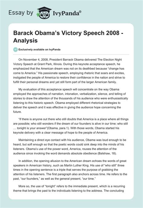 obama speech essay